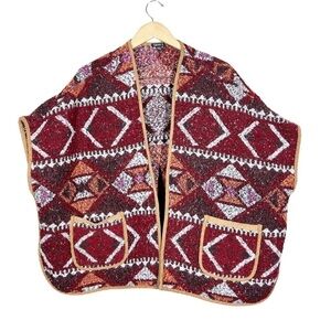 Forever 21 Womens Boho Aztec One Size Shrug Wrap Kimono Sweater Festival